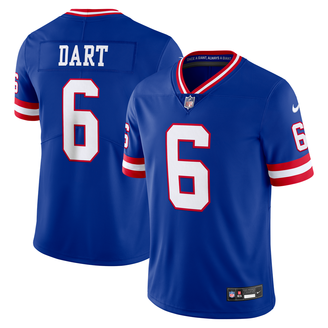 New York Giants Jaxson Dart Nike White Vintage White Vapor Untouchable Stitched Limited Jersey