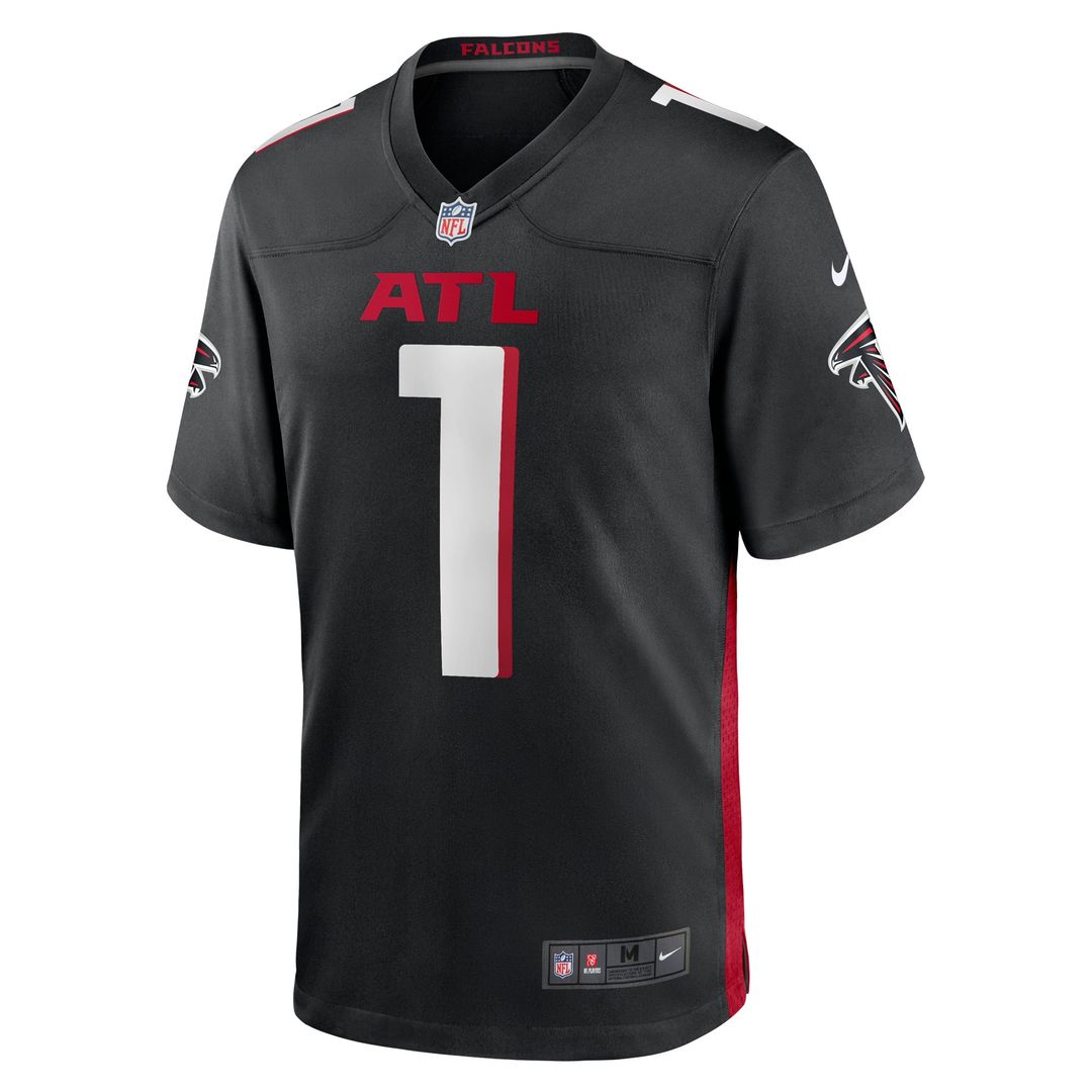 Atlanta Falcons Number 1 Dad Nike Black Game Jersey