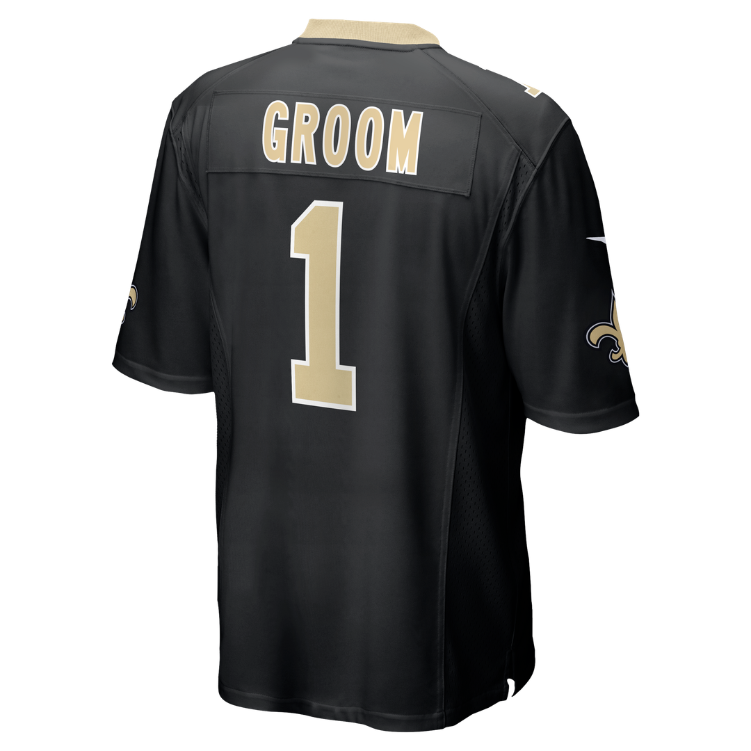 New Orleans Saints Number 1 Groom Nike Black Game Jersey