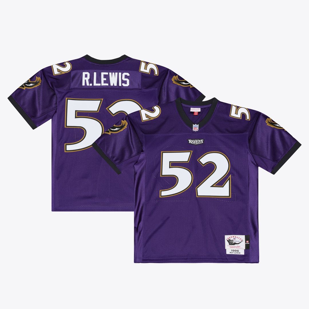 Baltimore Ravens Ray Lewis Mitchell & Ness Purple 1996 Authentic Throwback Jersey