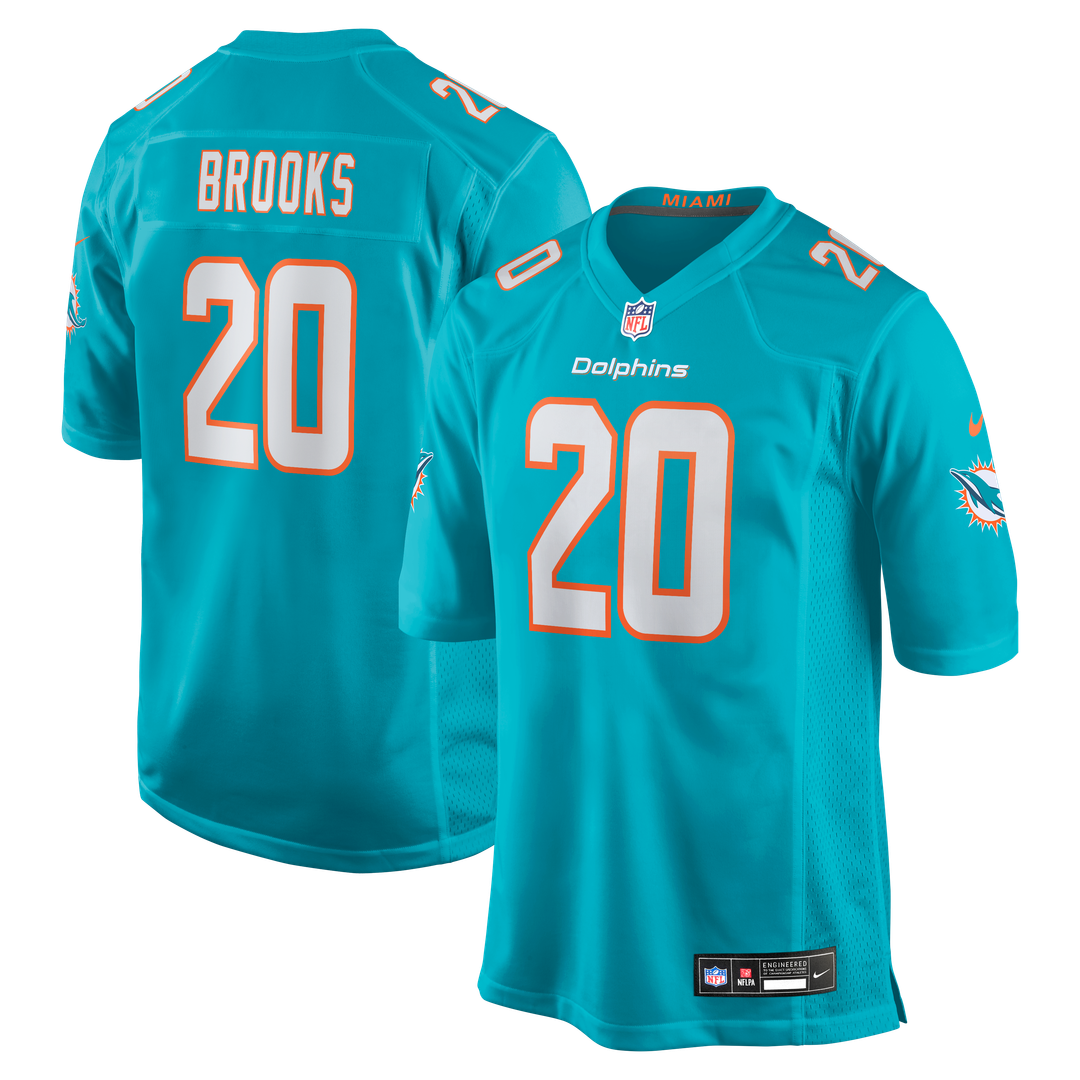 Miami Dolphins Jordyn Brooks Nike Aqua Game Jersey