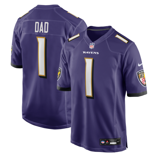 Baltimore Ravens Number 1 Dad Nike Purple Game Jersey