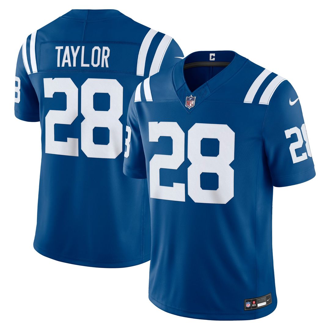 Indianapolis Colts Jonathan Taylor Nike White Vapor F.U.S.E. Stitched Limited Jersey