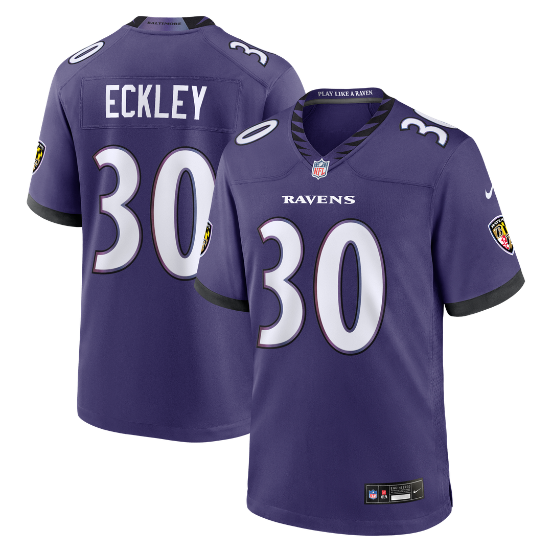 Baltimore Ravens Ryan Eckley Nike Purple Team Game Jersey