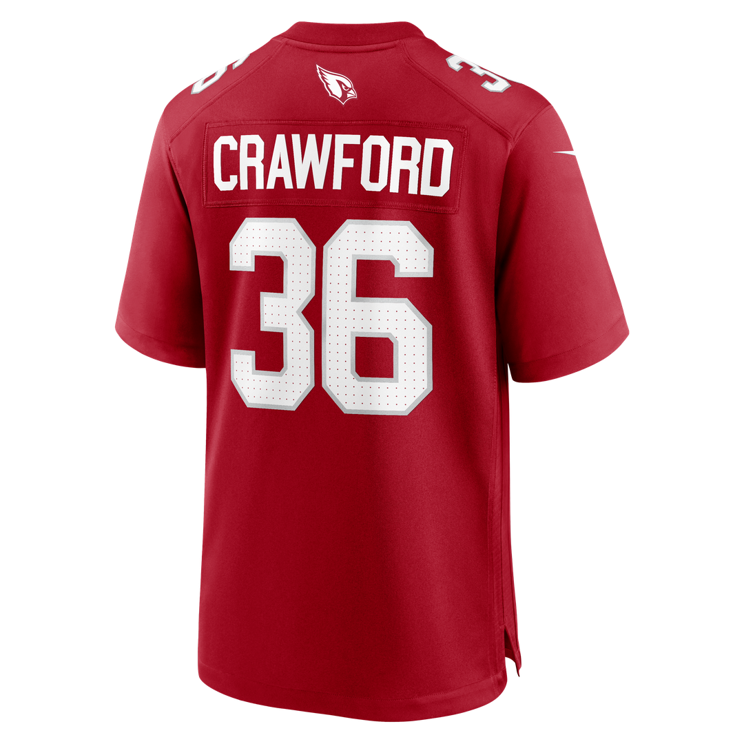 Arizona Cardinals Kitan Crawford Nike Cardinal Team Game Jersey