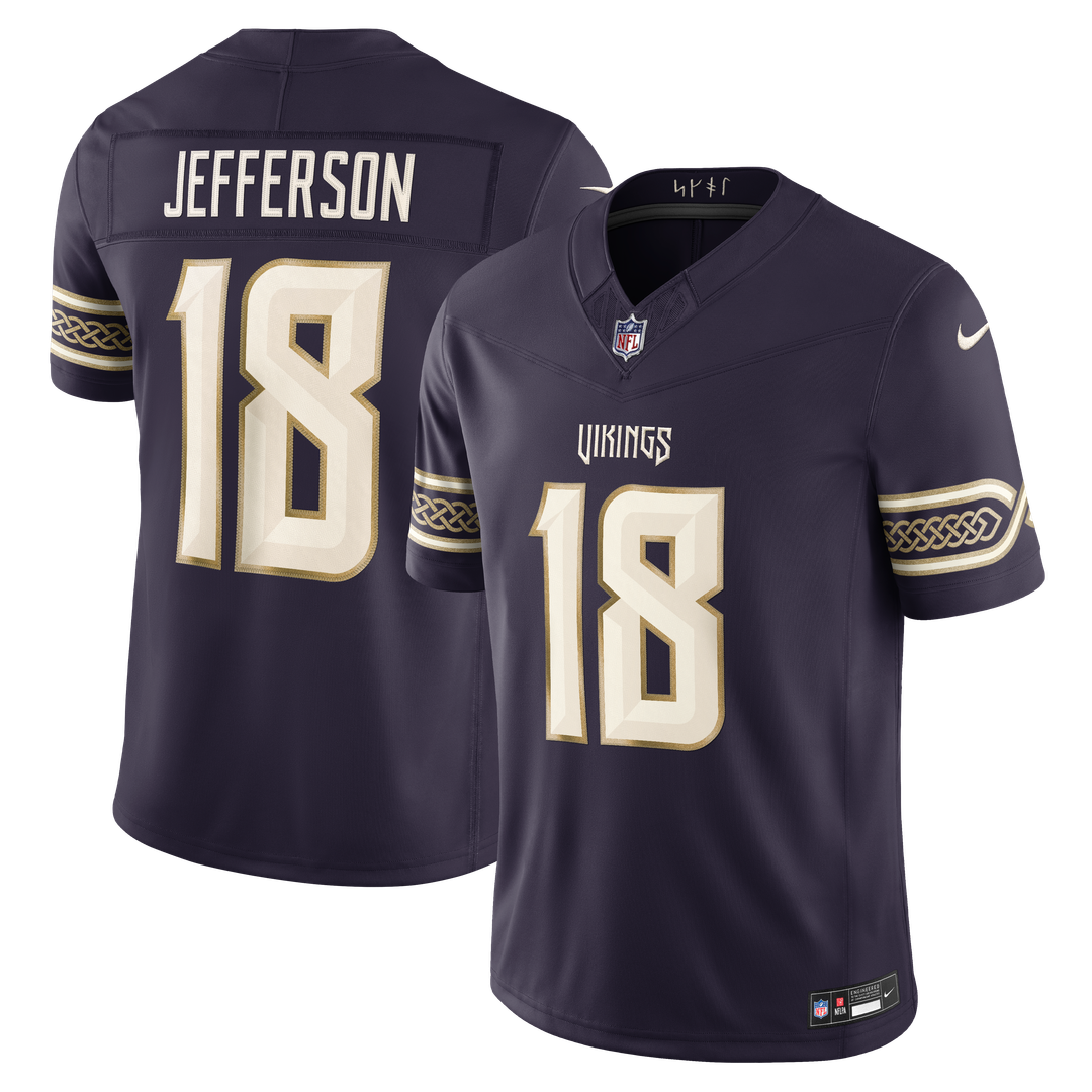 Minnesota Vikings Justin Jefferson Nike Purple 2026 Rivalries Collection Stitched Limited Jersey
