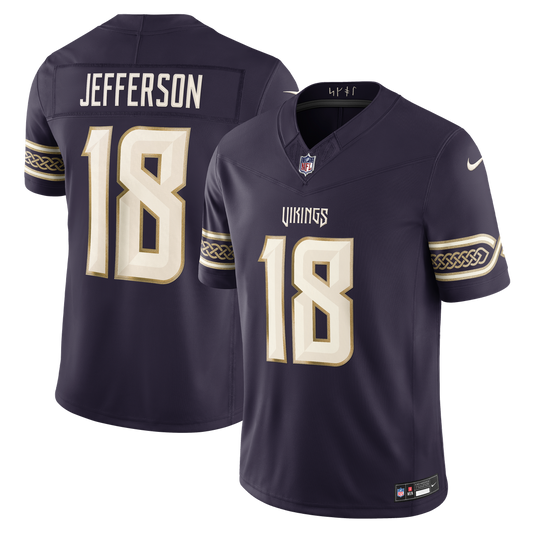 Minnesota Vikings Justin Jefferson Nike Purple 2026 Rivalries Collection Stitched Limited Jersey