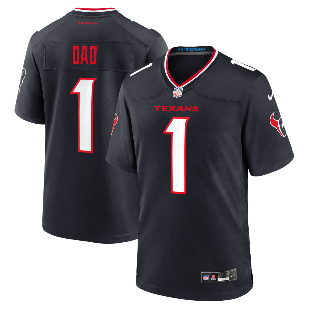 Houston Texans Nike Navy #1 Dad Game Jersey