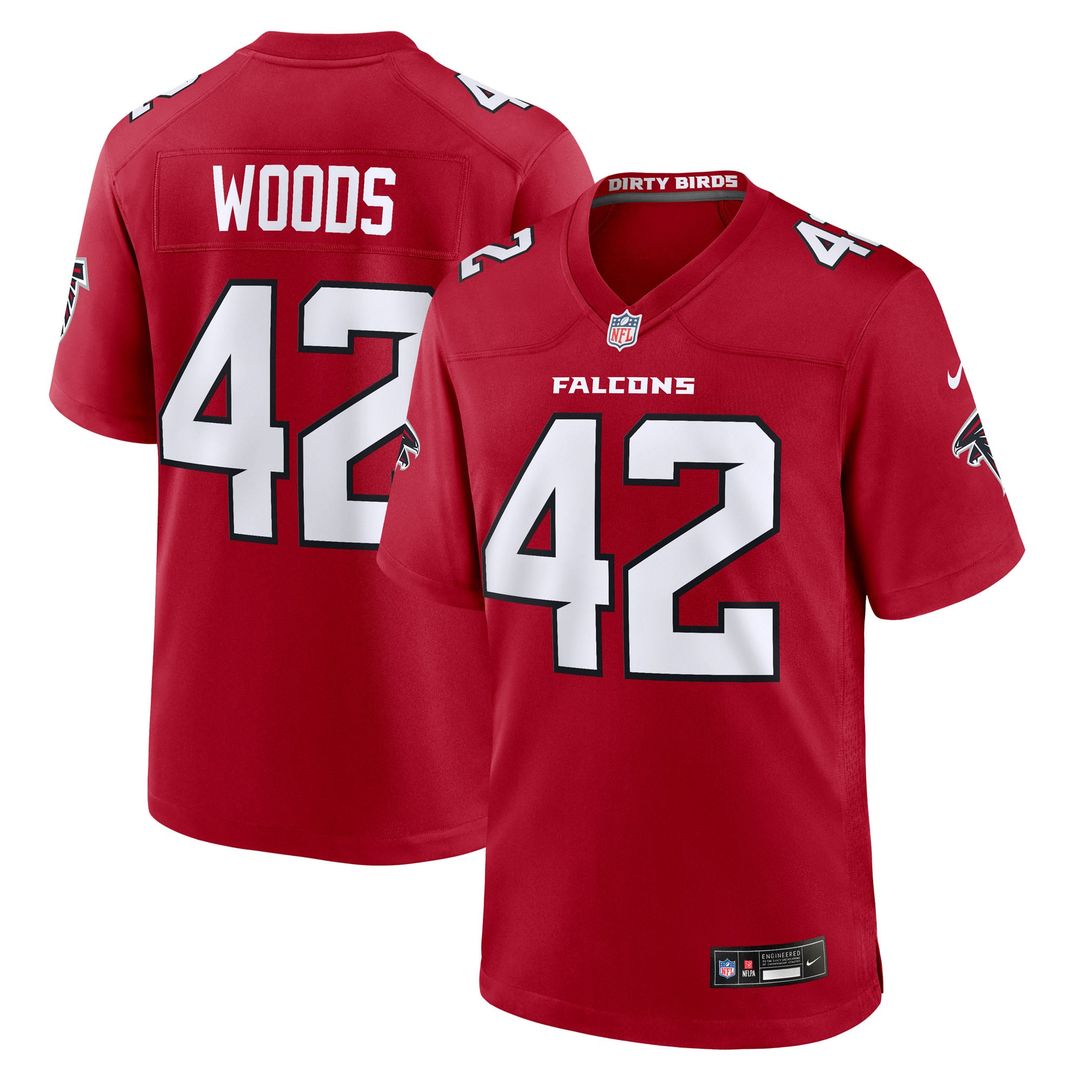 Atlanta Falcons Josh Woods Nike Red Team Game Jersey