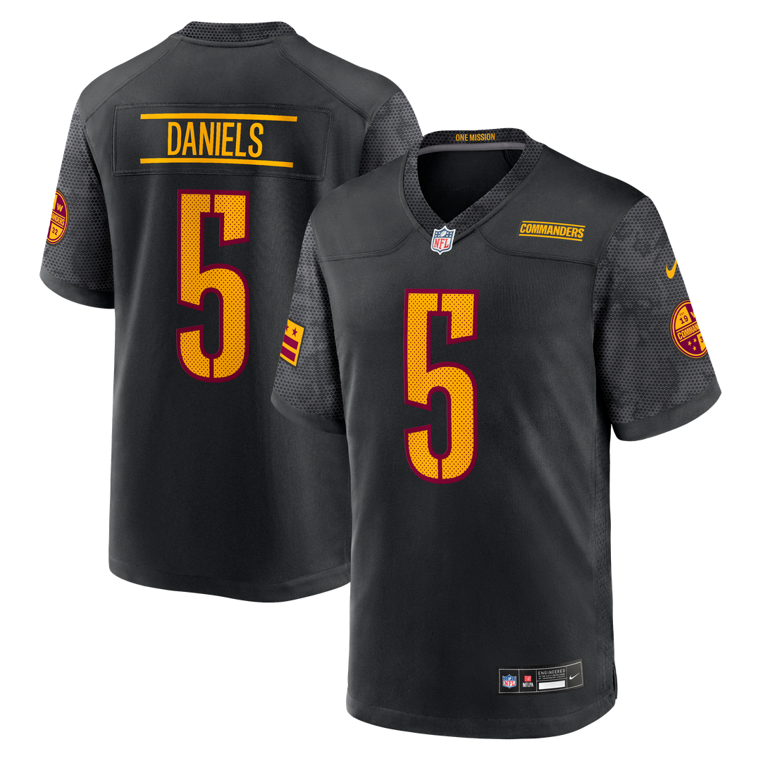 Washington Commanders Jayden Daniels Nike Black Alternate Game Player Jersey