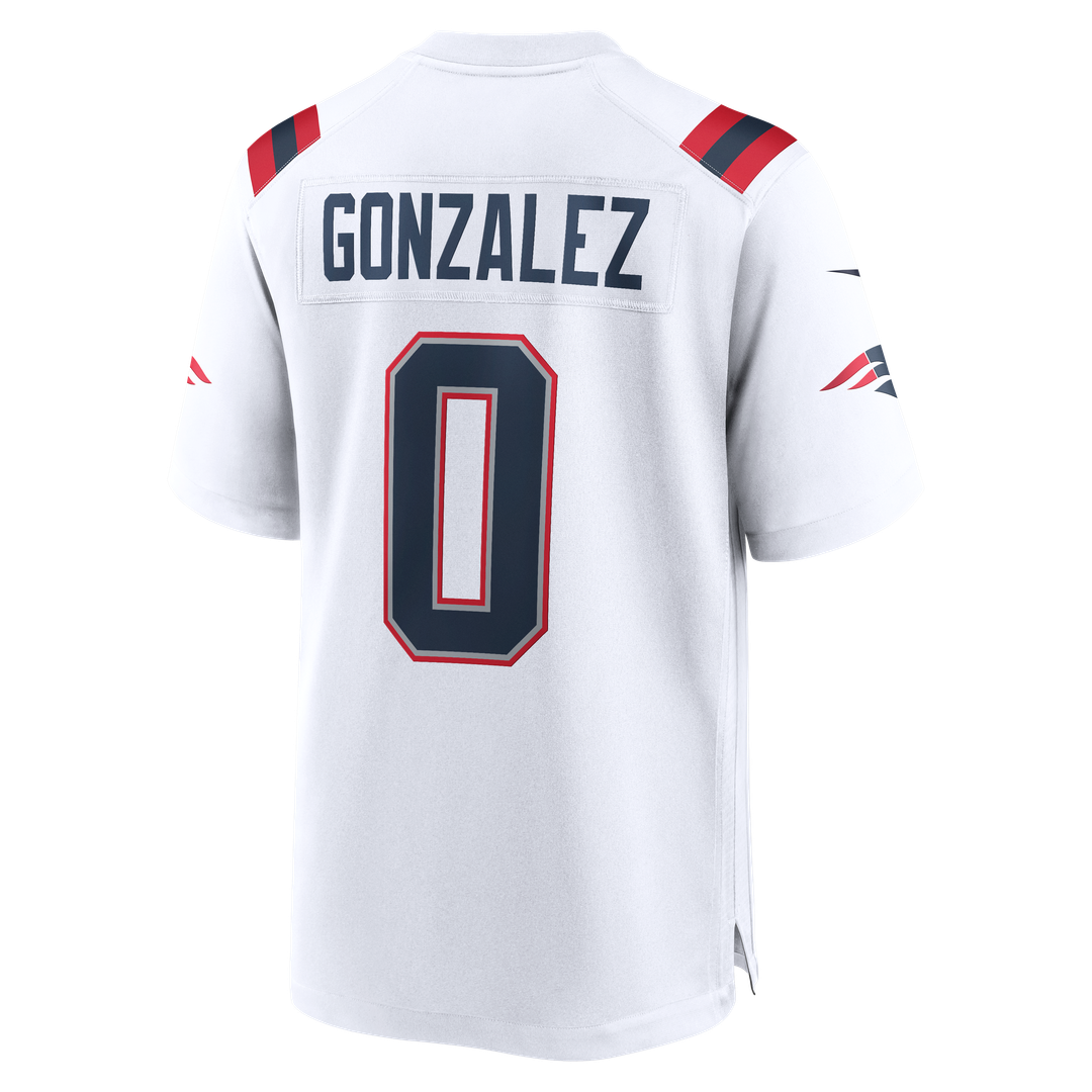 New England Patriots Christian Gonzalez Nike White Game Jersey