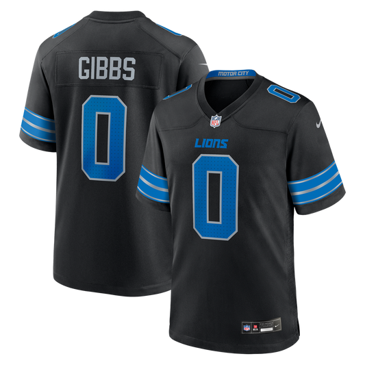 Detroit Lions Jahmyr Gibbs Nike Black 2nd Alternate Game Player Jersey