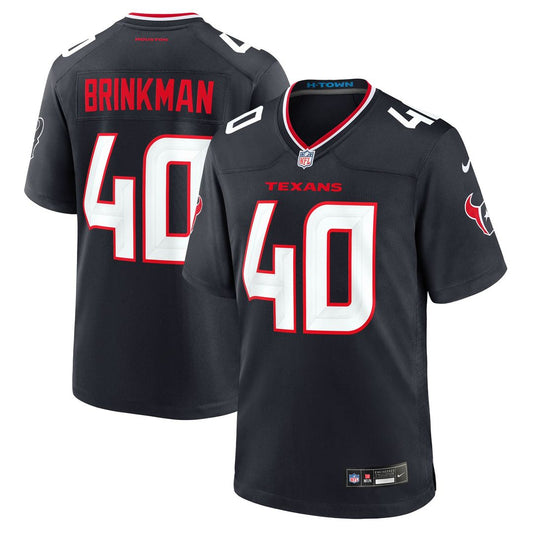Houston Texans Austin Brinkman Nike Navy Team Game Jersey