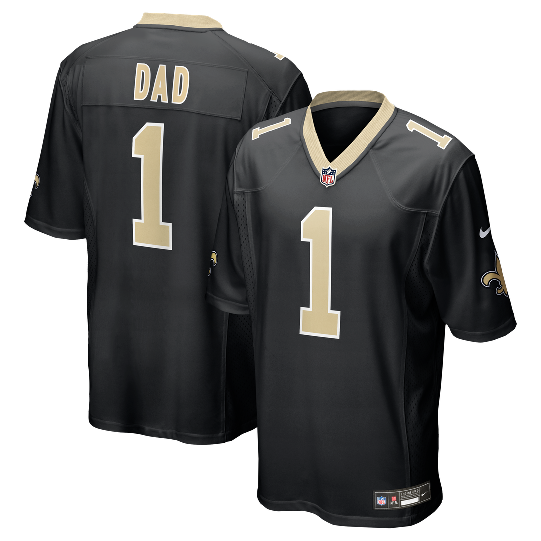 New Orleans Saints Number 1 Dad Nike Black Game Jersey