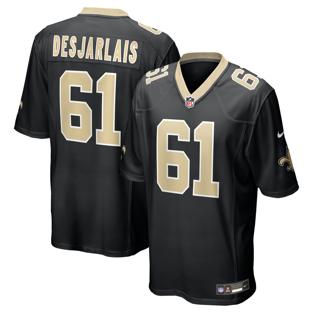New Orleans Saints Drew Desjarlais Nike Black Game Player Jersey