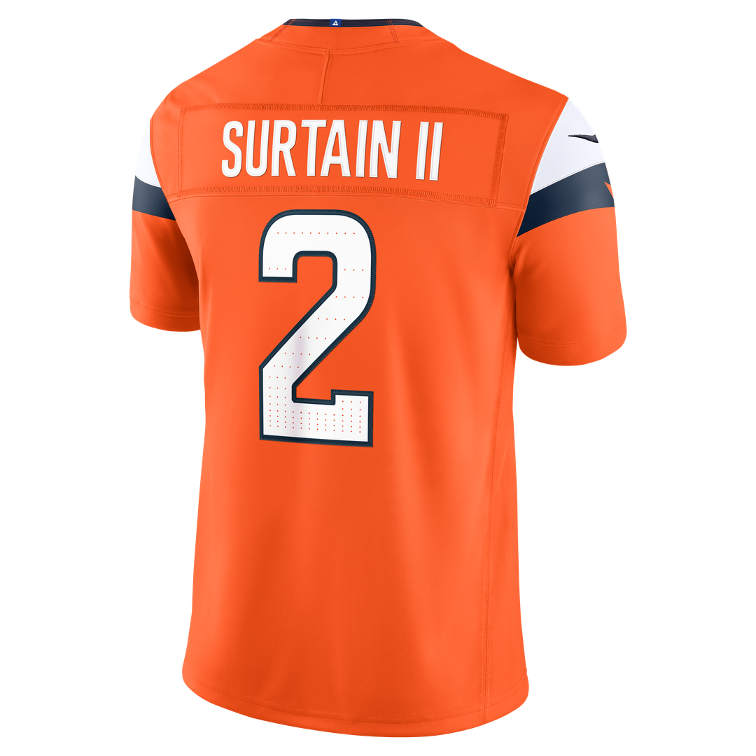 Denver Broncos Pat Surtain II Nike White Vapor F.U.S.E. Stitched Limited Jersey