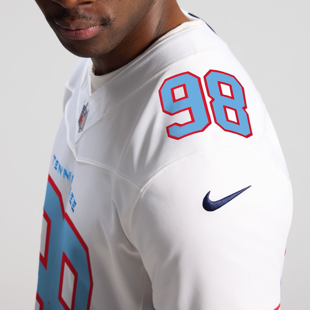 Tennessee Titans Jeffery Simmons Nike Light Blue Team Vapor F.U.S.E. Stitched Limited Jersey