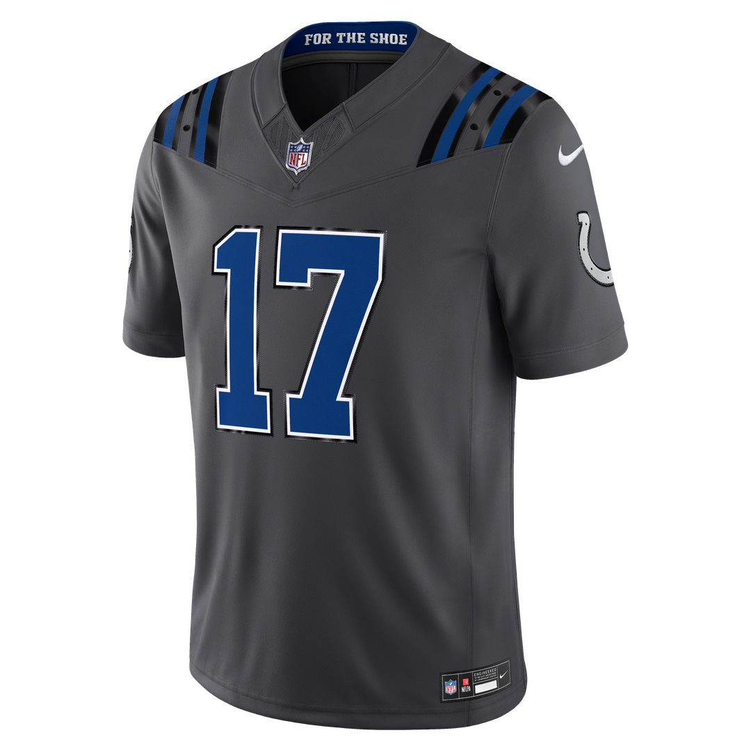 Indianapolis Colts Daniel Jones Nike Anthracite 2026 Rivalries Collection Stitched Limited Jersey
