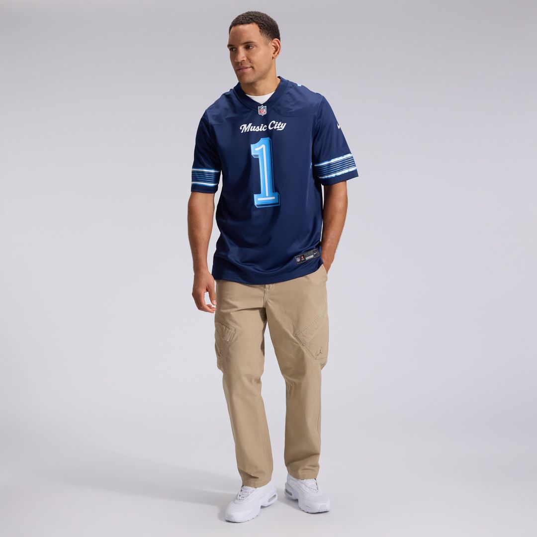 Tennessee Titans Cameron Ward Nike Navy 2026 Rivalries Collection Game Jersey