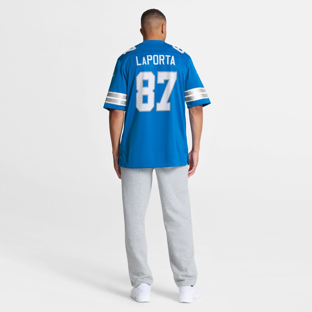Detroit Lions Sam LaPorta Nike White White Game Jersey