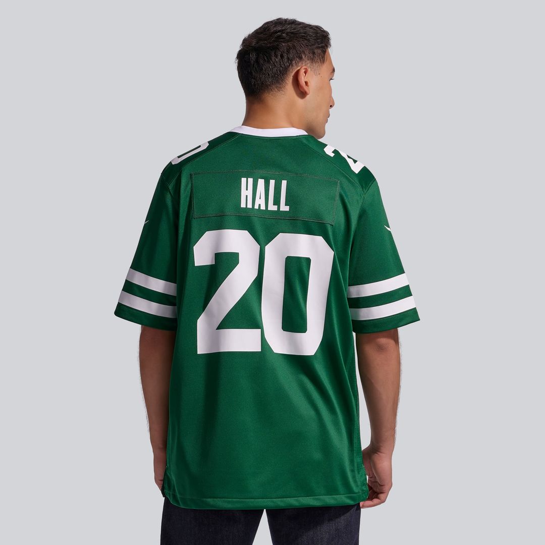 New York Jets Breece Hall Nike Legacy Black Alternate Game Jersey