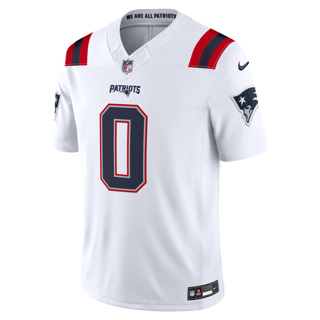 New England Patriots Christian Gonzalez Nike White Vapor F.U.S.E. Stitched Limited Jersey