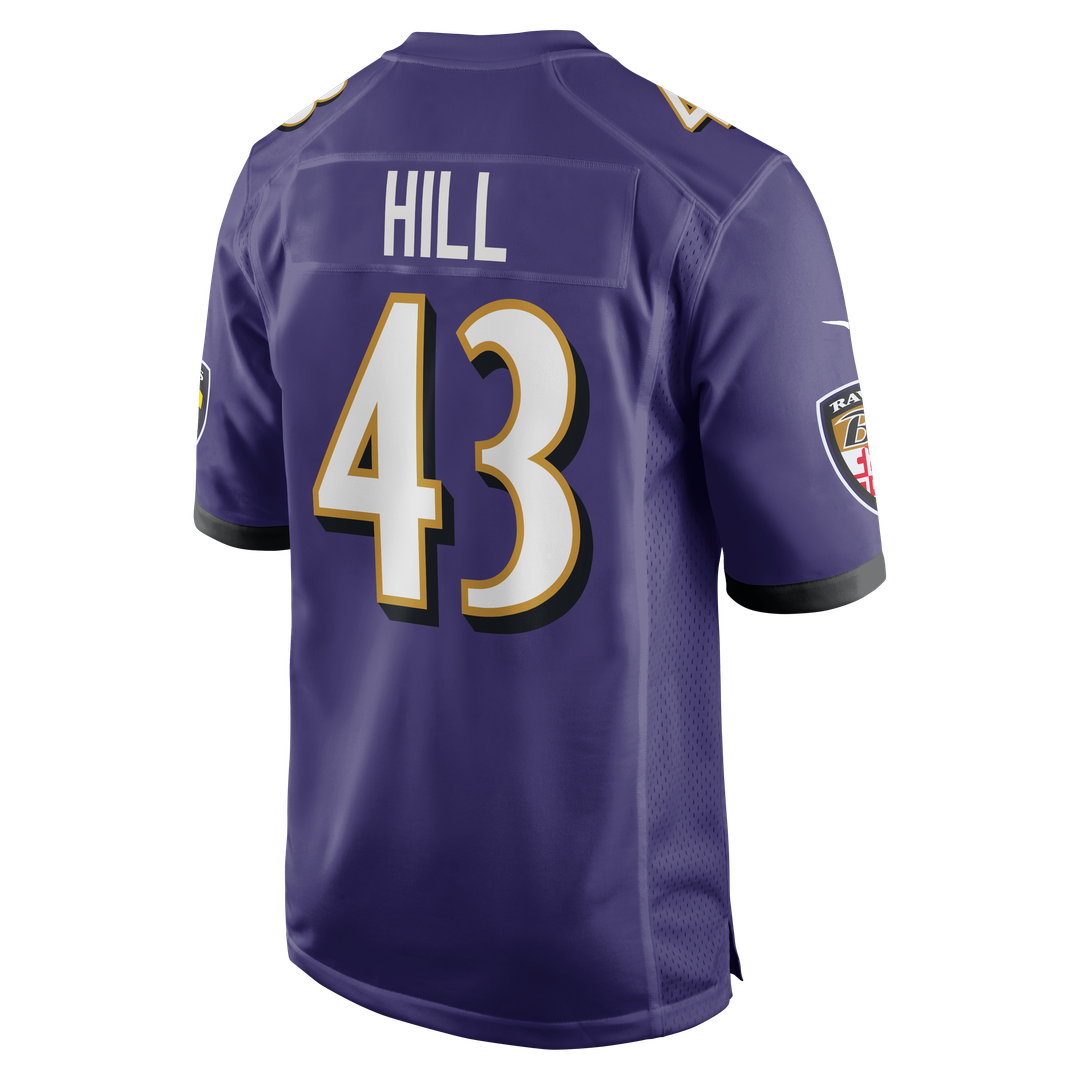 Baltimore Ravens Justice Hill Nike Purple Game Jersey