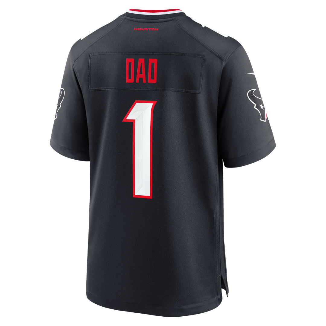 Houston Texans Nike Navy #1 Dad Game Jersey
