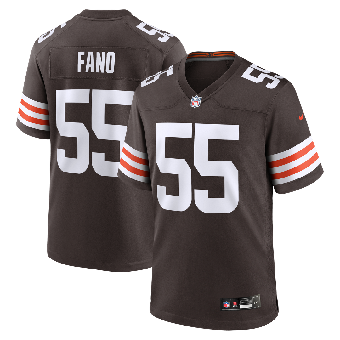 Cleveland Browns Spencer Fano Nike Brown Team Game Jersey