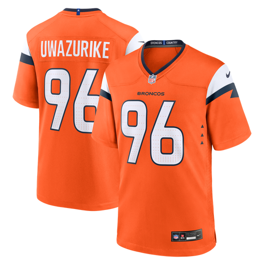 Denver Broncos Eyioma Uwazurike Nike Orange Team Game Jersey
