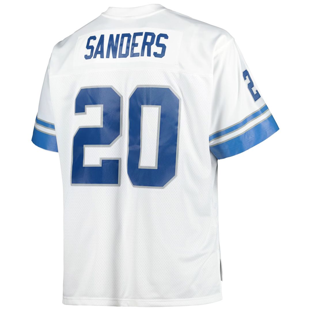 Detroit Lions Barry Sanders Mitchell & Ness Blue Big & Tall 1996 Retired Player Replica Jersey