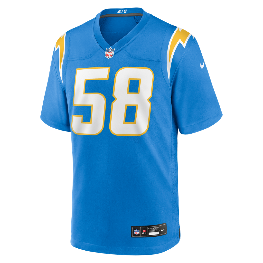Los Angeles Chargers Tae Crowder Nike Powder Blue Team Game Jersey