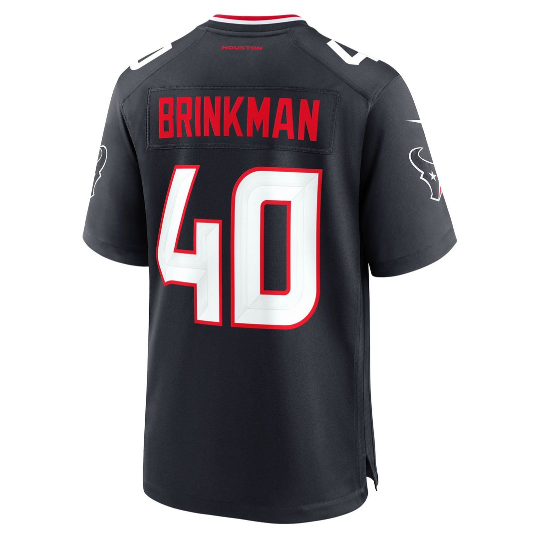 Houston Texans Austin Brinkman Nike Navy Team Game Jersey