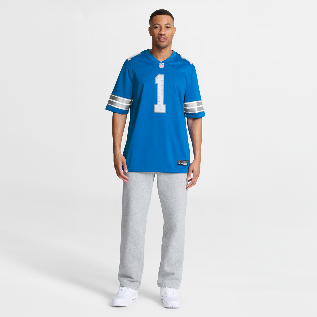 Detroit Lions Number 1 Groom Nike Blue Game Jersey
