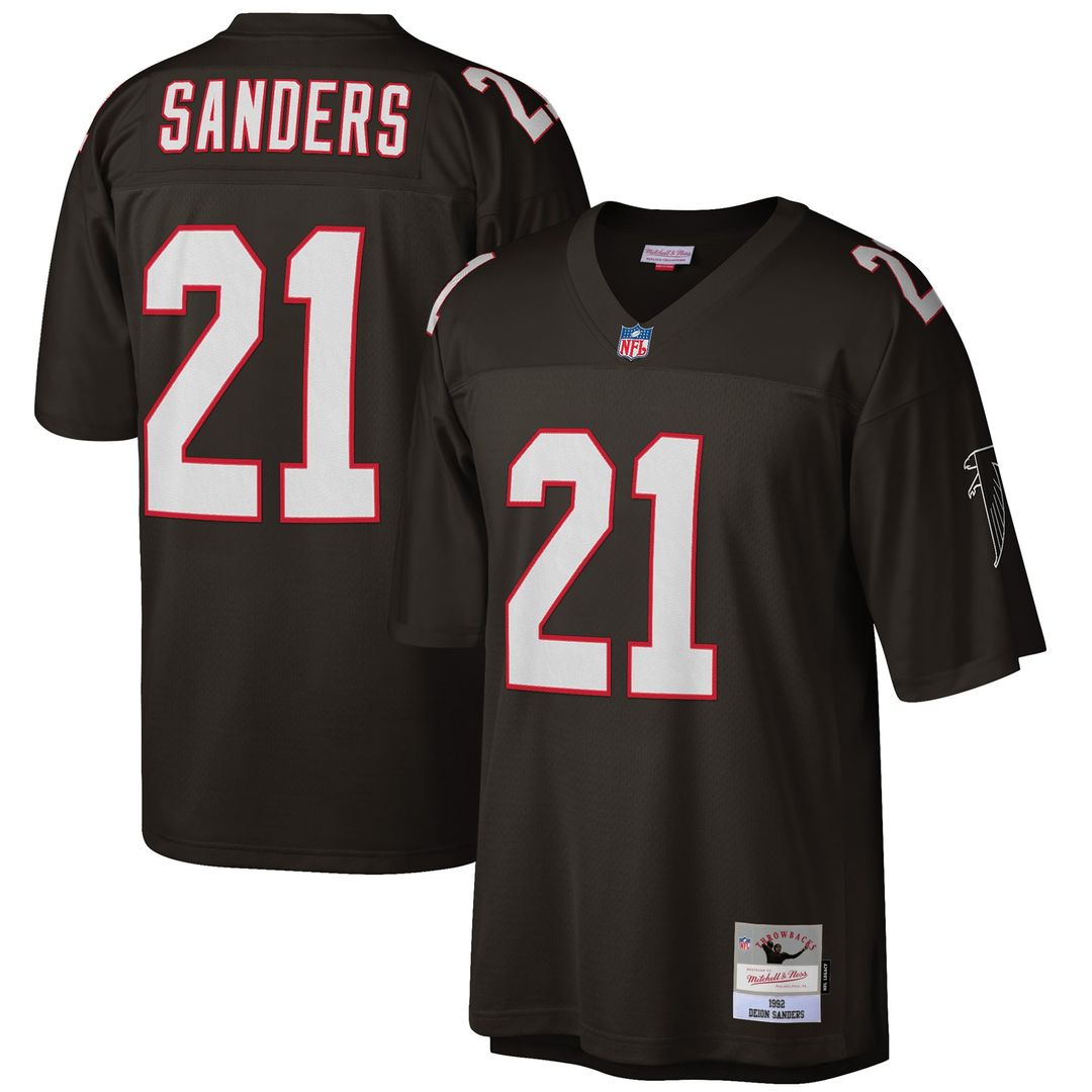 Atlanta Falcons Deion Sanders Mitchell & Ness White Big & Tall 1992 Retired Player Replica Jersey