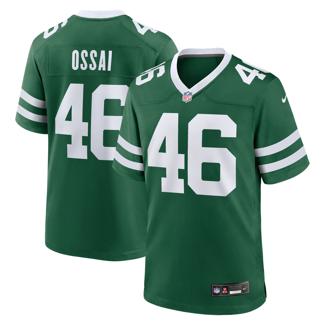 New York Jets Joseph Ossai Nike Legacy Green Team Game Jersey