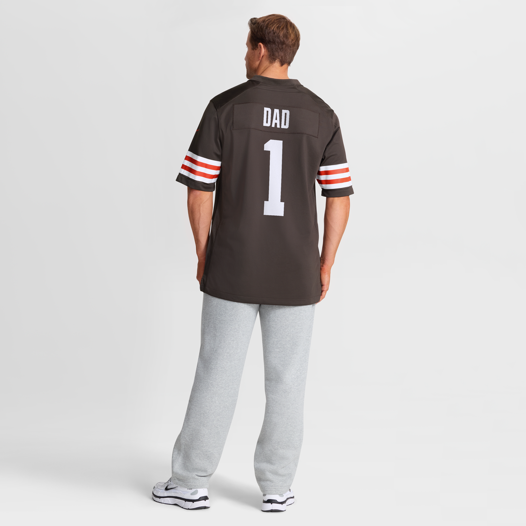 Cleveland Browns Number 1 Dad Nike Brown Game Jersey