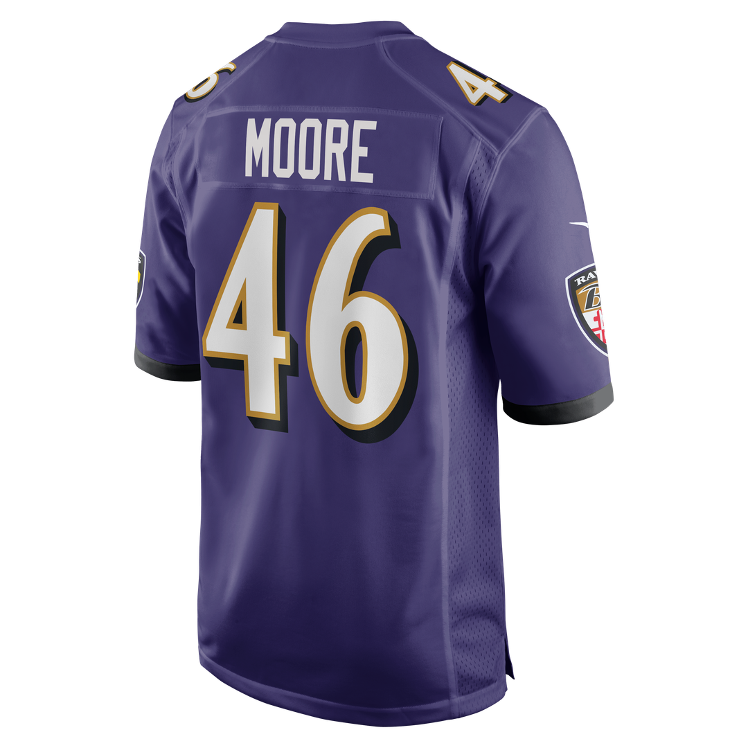 Baltimore Ravens Nick Moore Nike Purple Game Jersey