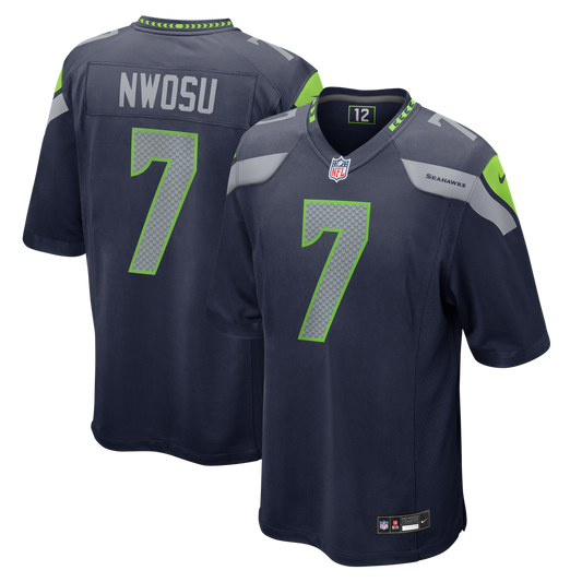 Seattle Seahawks Uchenna Nwosu Nike College Navy Team Game Jersey