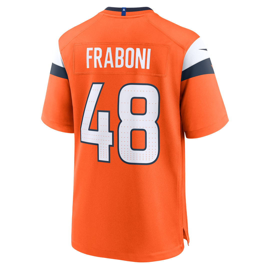 Denver Broncos Mitchell Fraboni Nike Orange Team Game Jersey