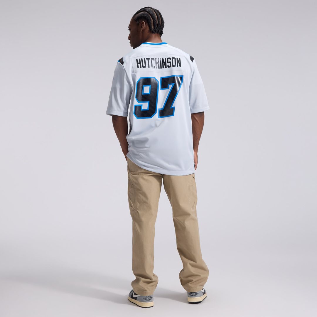 Detroit Lions Aidan Hutchinson Nike Silver 2026 Rivalries Collection Game Jersey