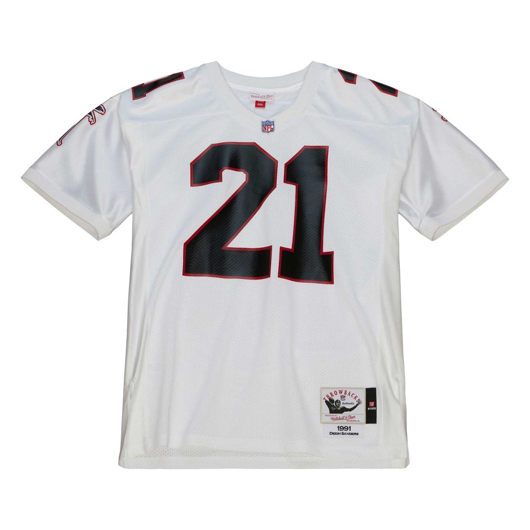 Atlanta Falcons 1991 Deion Sanders Mitchell & Ness White Authentic Throwback Retired Player Jersey