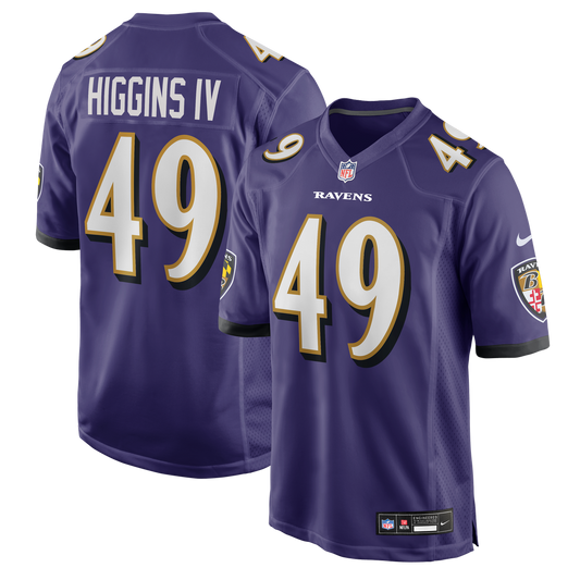 Baltimore Ravens Jay Higgins IV Nike Purple Team Game Jersey