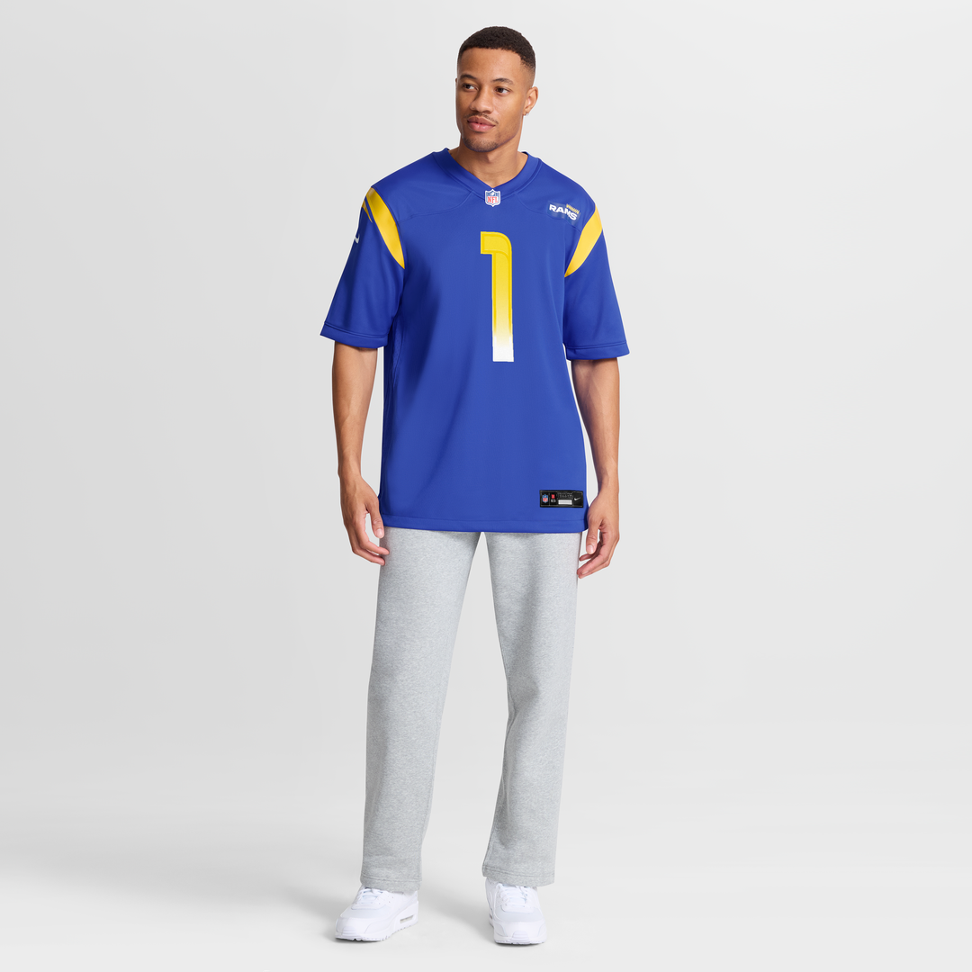 Los Angeles Rams Number 1 Dad Nike Royal Game Jersey