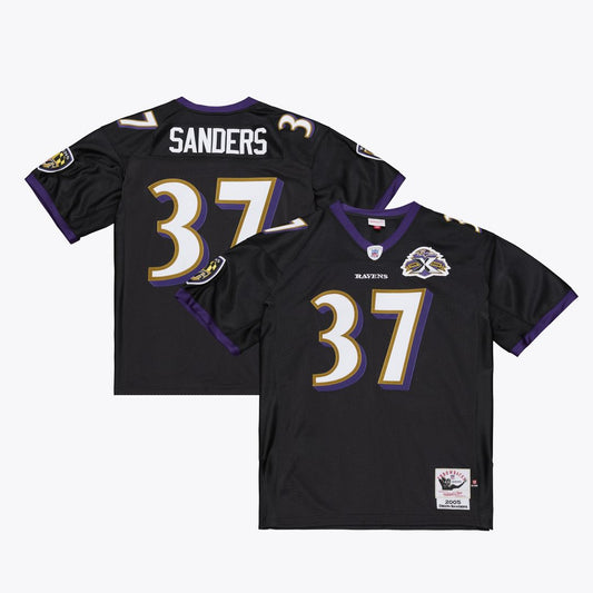 Baltimore Ravens Deion Sanders Mitchell & Ness Black 2005 Authentic Throwback Jersey