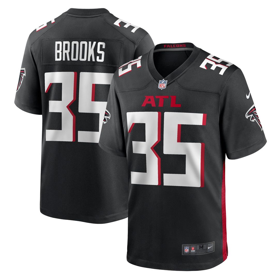 Atlanta Falcons Natrone Brooks Nike Black Team Game Jersey