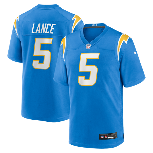Los Angeles Chargers Trey Lance Nike Powder Blue Team Game Jersey