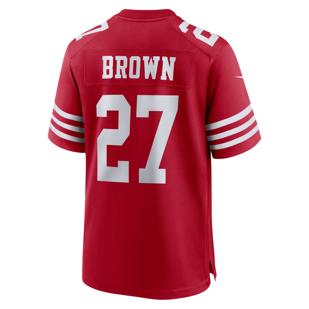 San Francisco 49ers Ji'Ayir Brown Nike Scarlet Team Game Jersey