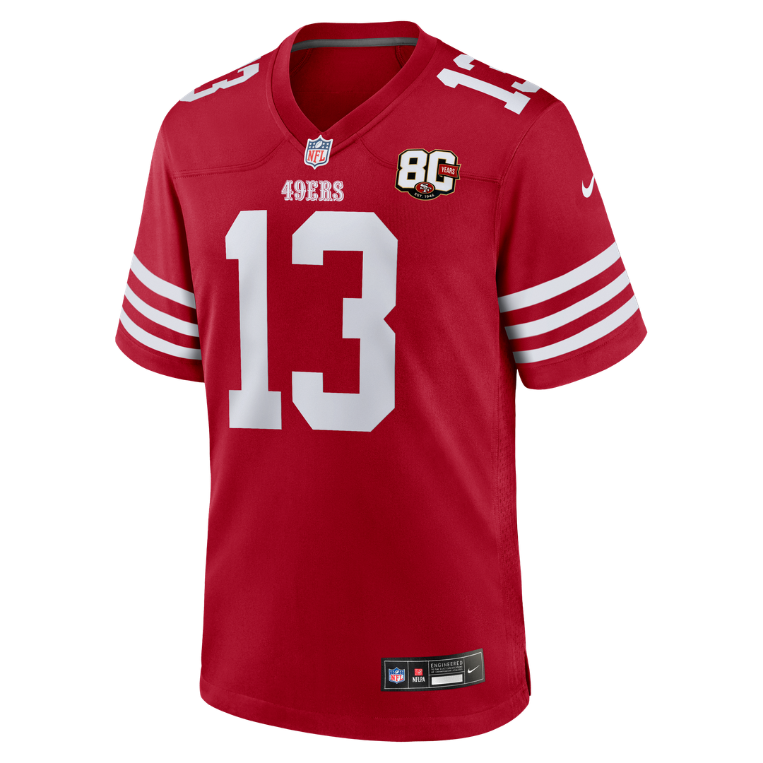 San Francisco 49ers Brock Purdy Nike White 80th Anniversary Game Jersey