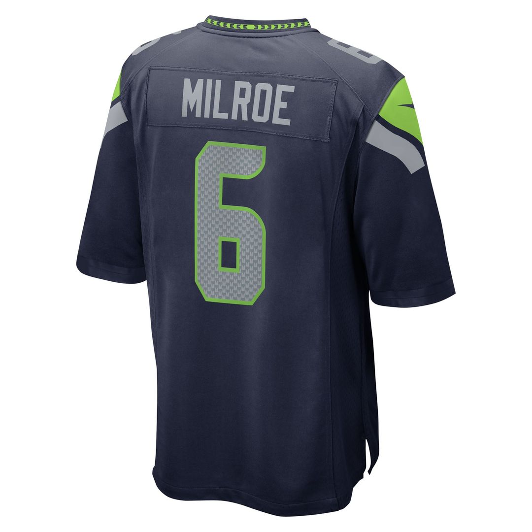Seattle Seahawks Jalen Milroe Nike College Navy 2025 NFL Draft Game Jersey
